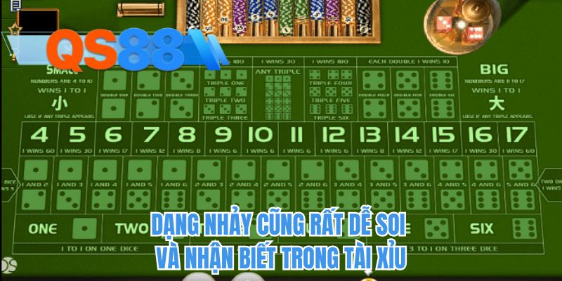Dạng nhảy cũng rất dễ soi và nhận biết trong tài xỉu